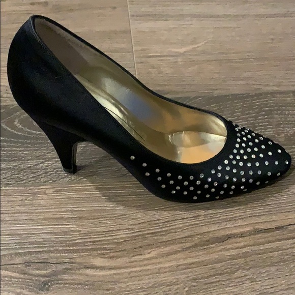 Bruno Magli Satin and Rhinestones Evening Pumps - Picture 3 of 10